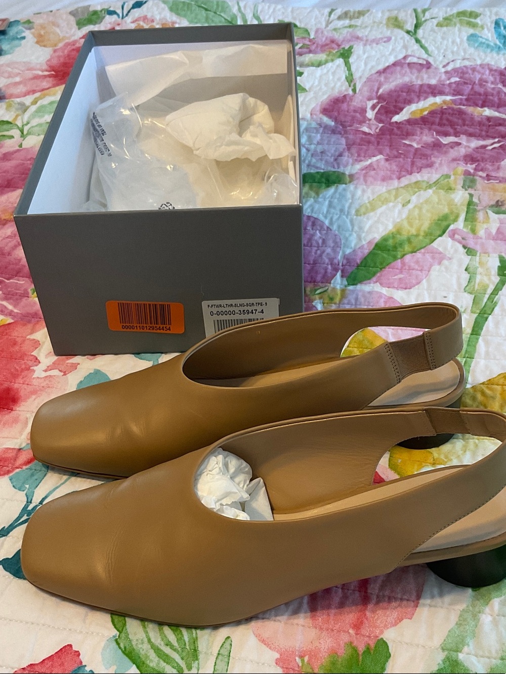 Everlane Tan Leather Slingback Mules